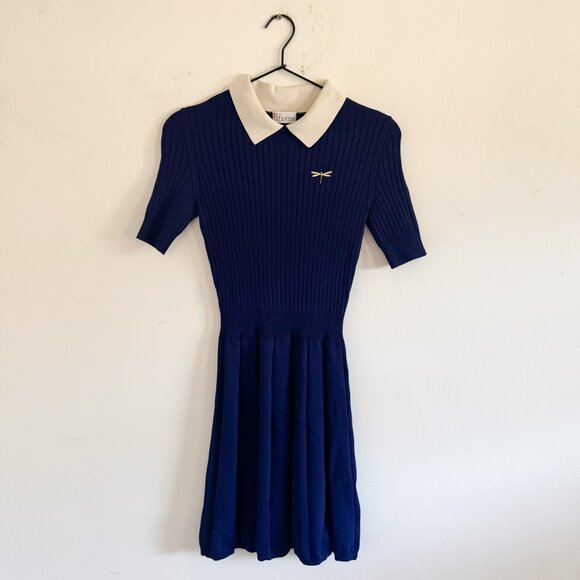 Red Valentino Blue Dragonfly Polo Dress XS - Picture 1 of 7